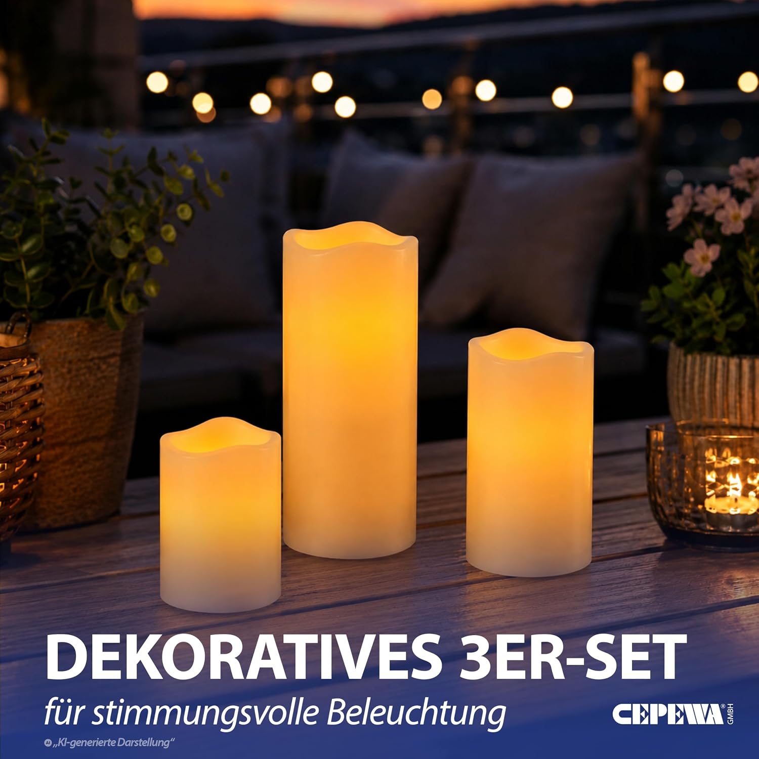 Flammenlose LED-Kerzen im Mehrfachset